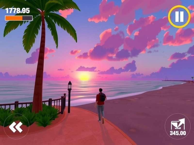Seaside Sunset Stroll Gameplay Screenshot